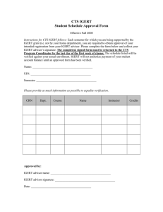 CTS IGERT Student Schedule Approval Form