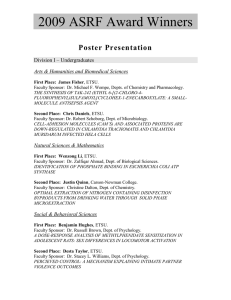 2009 ASRF Award Winners Poster Presentation Division I – Undergraduates