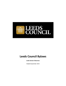 Leeds Council Bylaws Leeds School of Business Ratified September 2013