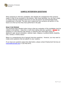 SAMPLE INTERVIEW QUESTIONS