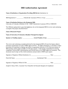 IRB Authorization Agreement