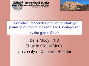 Generating  research literature on strategic planning of Communication and Development