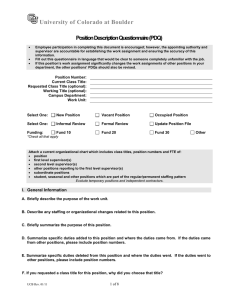 University of Colorado at Boulder  Position Description Questionnaire (PDQ)