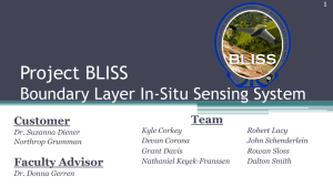 Project BLISS Boundary Layer In-Situ Sensing System Team Customer