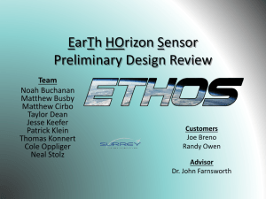 EarTh HOrizon Sensor Preliminary Design Review