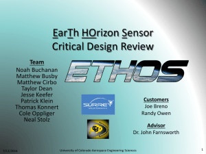 EarTh HOrizon Sensor Critical Design Review