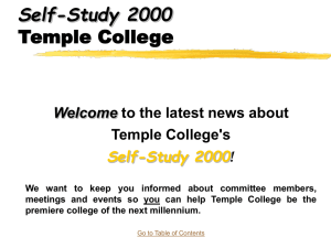 Self-Study 2000 Temple College Welcome !