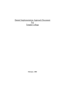 Datatel Implementation Approach Document For Temple College