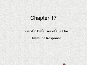 Chapter 17 Specific Defenses of the Host Immune Response 1
