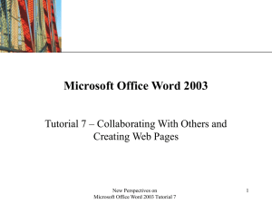 Microsoft Office Word 2003 Tutorial 7 – Collaborating With Others and XP