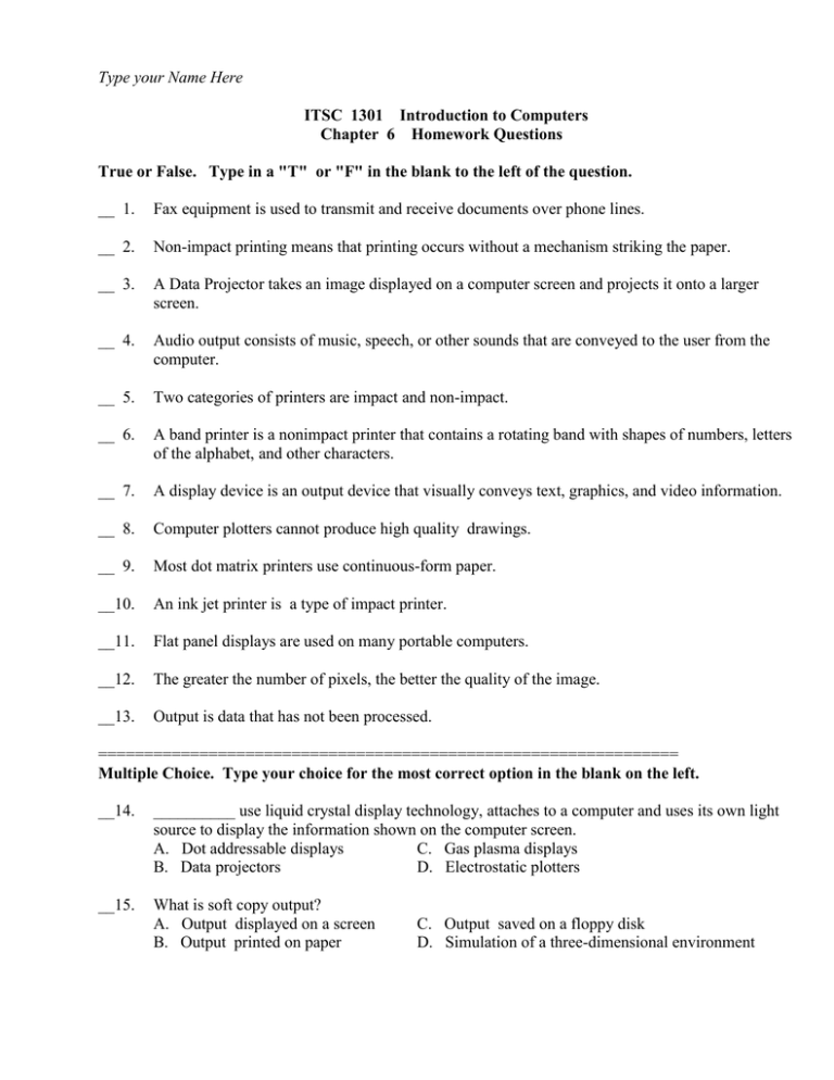 homework questions section 2