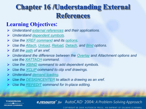 Chapter 16 /Understanding External References Learning Objectives: