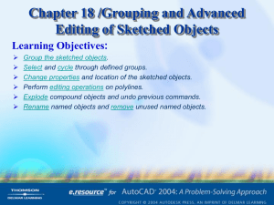 Chapter 18 /Grouping and Advanced Editing of Sketched Objects Learning Objectives: