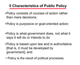 5 Characteristics of Public Policy