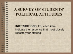 A SURVEY OF STUDENTS’ POLITICAL ATTITUDES INSTRUCTIONS indicate the response that most closely