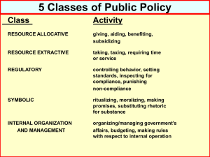 5 Classes of Public Policy Class Activity