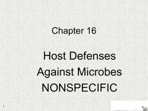 Host Defenses Against Microbes NONSPECIFIC Chapter 16
