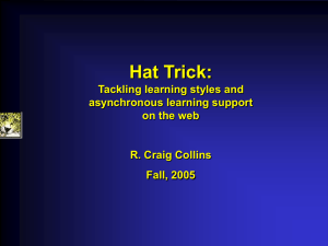 Hat Trick: Tackling learning styles and asynchronous learning support on the web
