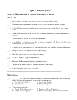 1: Introduction to Computers Worksheet