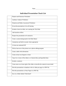 Individual Presentation Check List