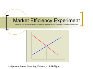 Market Efficiency Experiment Assignment is due: Saturday, February 15, 11:59pm.