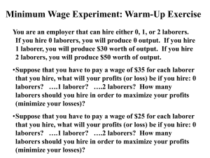 Minimum Wage Experiment: Warm-Up Exercise