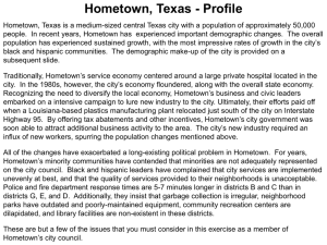 Hometown, Texas - Profile