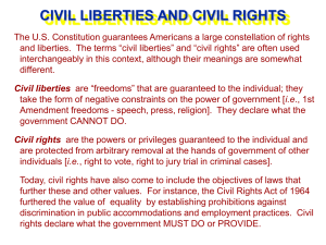 CIVIL LIBERTIES AND CIVIL RIGHTS
