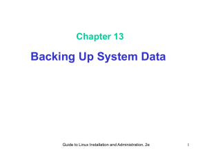 Backing Up System Data Chapter 13 1