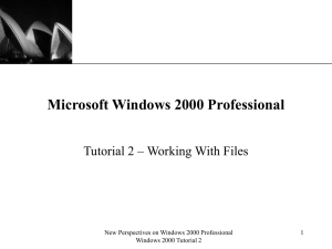 Microsoft Windows 2000 Professional Tutorial 2 – Working With Files XP
