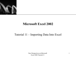 Microsoft Excel 2002 Tutorial 11 – Importing Data Into Excel XP
