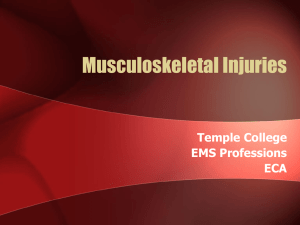 Musculoskeletal Injuries Temple College EMS Professions ECA
