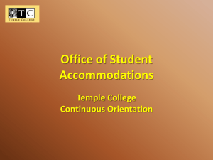 Office of Student Accommodations Temple College Continuous Orientation