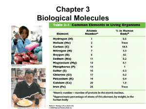 Chapter 3 Biological Molecules