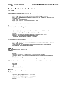 Biology: Life on Earth 7e  Student Self Test Questions and Answers