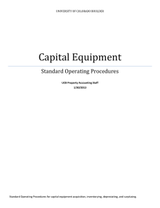 Capital Equipment Standard Operating Procedures