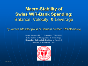 Macro-Stability of Swiss WIR-Bank Spending: Balance, Velocity, &amp; Leverage
