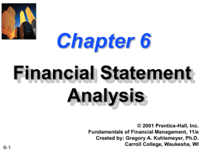 Chapter 6 Financial Statement Analysis