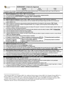 WORKSHEET: Criteria for Approval