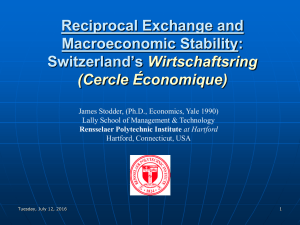 Reciprocal Exchange and Macroeconomic Stability: Switzerland’s Wirtschaftsring