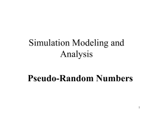 Simulation Modeling and Analysis Pseudo-Random Numbers 1