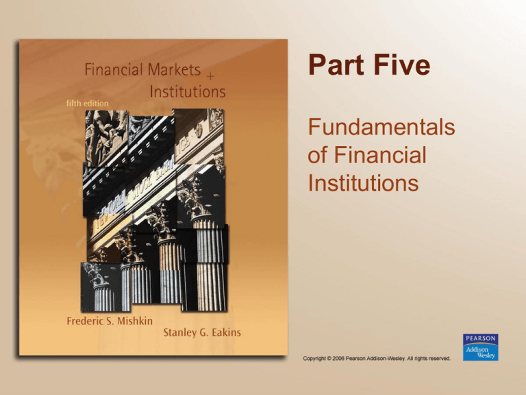 Part Five Fundamentals Of Financial Institutions