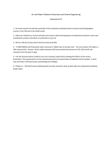 Air and Water Pollution Prevention and Control Engineering Homework # 3