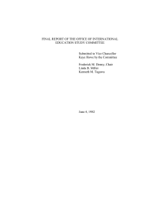 FINAL REPORT OF THE OFFICE OF INTERNATIONAL EDUCATION STUDY COMMITTEE