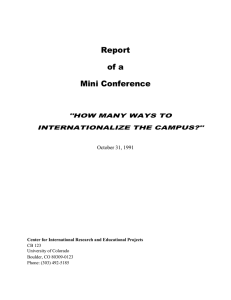 Report of a Mini Conference
