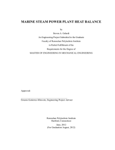 MARINE STEAM POWER PLANT HEAT BALANCE
