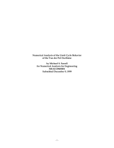 Numerical Analysis of the Limit Cycle Behavior by Michael S. Farrell