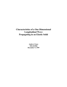 Characteristics of a One Dimensional Longitudinal Wave Propagating in an Elastic Solid