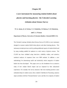 Chapter III A new instrument for measuring student beliefs about