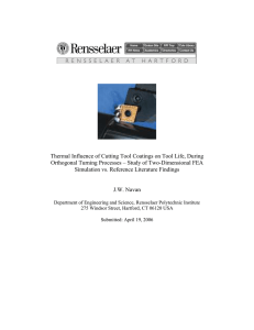 Thermal Influence of Cutting Tool Coatings on Tool Life, During